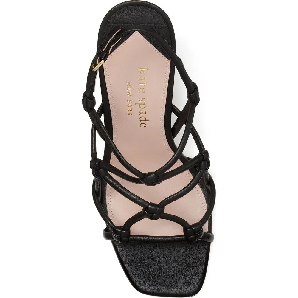 🆕KATE SPADE Coco Slingback High Heel Shoes Leather 8 Black - Picture 6 of 15